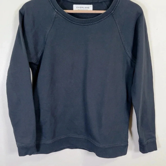 Everlane The Crew Sweatshirt Cotton In Black Color - Picture 4 of 13